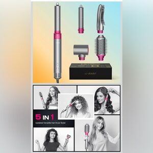 Pink and Silver 5-in-1 Women’s Hair Styler